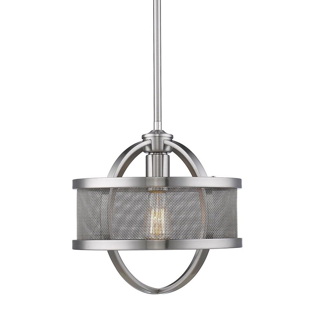 Golden Lighting-3167-M1L PW-PW-Colson - 1 Light Mini Pendant in Durable style - 11.63 Inches high by 10.88 Inches wide Pewter Pewter Pewter Finish